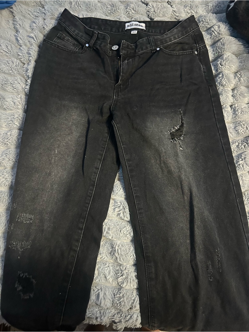 Kids Black Distressed Jeans - Casual Straight Fit